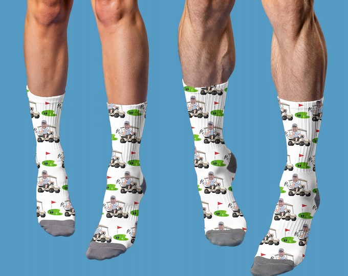 Golf Socks, Custom Face Golf Socks,Funny Face Golf Socks,Customizable Photo Golf Socks,Funny Golf Socks with Face,Face Socks for Golfers