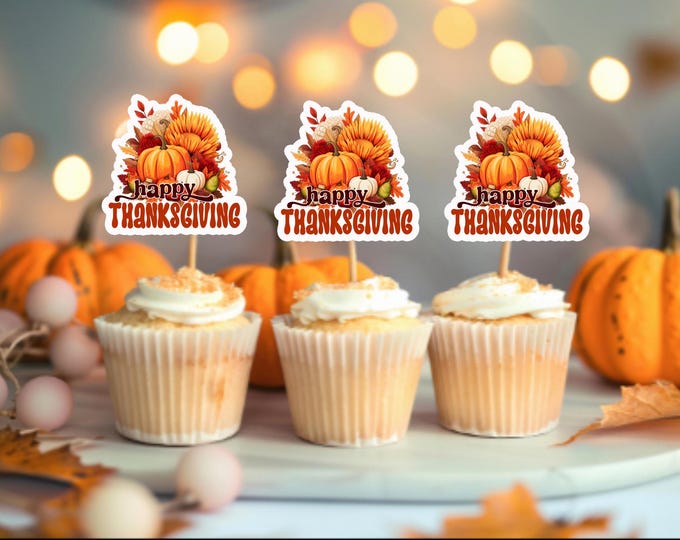 Thanksgiving cupcake,cupcake toppers, Thanksgiving decorations, Turkey Day, Gobble till you wobble, Instant download, Printable Thanksgiving