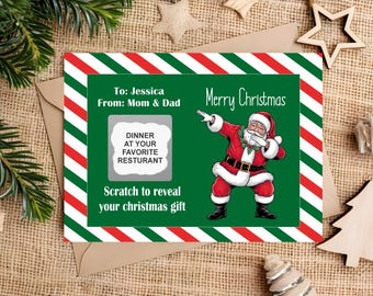 Custom Scratch Off Christmas Ticket Card Personalized Scratch Off Ticket, Surprise Christmas Ticket, Christmas Scratch Off Card, Custom Card