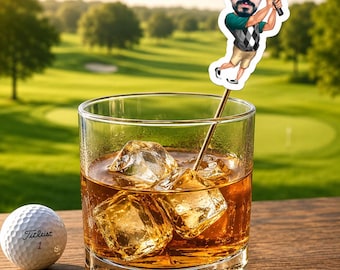 Custom Golf Photo Drink Stirrers – Personalized Party Picks