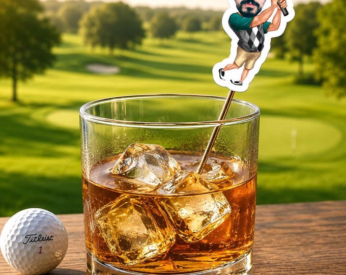 Custom Golf Photo Drink Stirrers – Personalized Party Picks