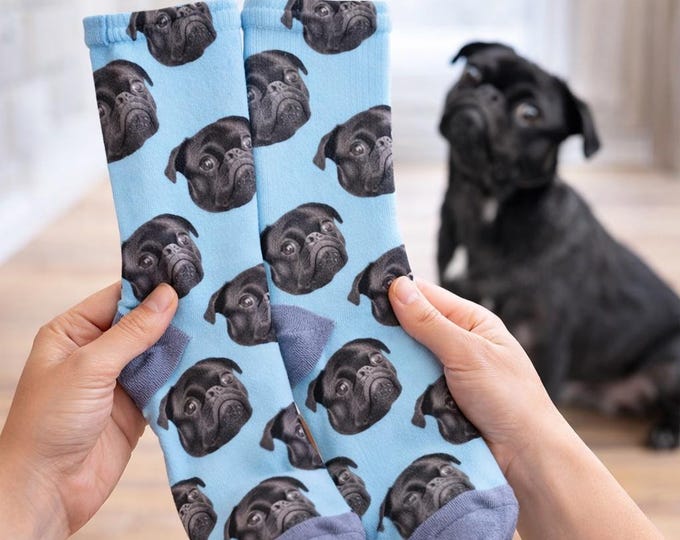 Custom Dog Face Socks - Personalized Pet Photo Socks | Dog Mom Gift, Dog Dad Gift, Funny Dog Lover Socks