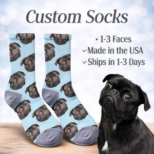 Personalized Dog Photo Socks: Custom Pet Face Gift