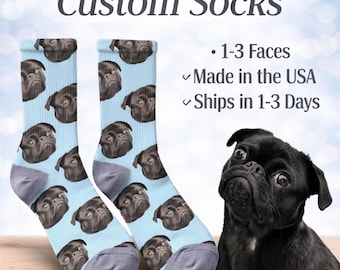 Personalized Dog Photo Socks: Custom Pet Face Gift