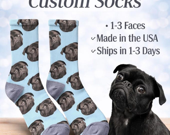 Personalized Dog Photo Socks: Custom Pet Face Gift