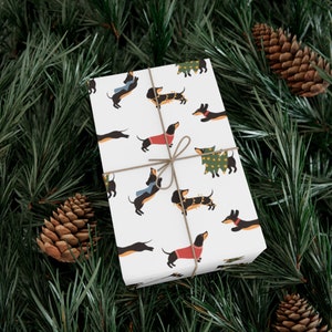 Custom Dachshund Christmas Wrapping Paper, Custom Face Gift  Wrap, Christmas wrapping paper,  gift wrap, Personalized Gift Wrap, dachshund