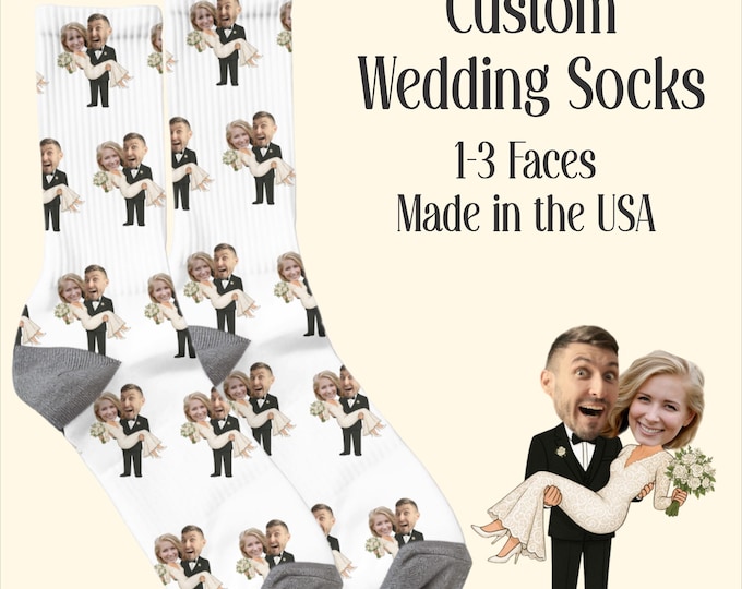 Personalized Face Wedding Socks Custom Photo Groomsmen Gift Groom Socks Funny Bridal Party Favor for Father of Groom Anniversary Keepsake