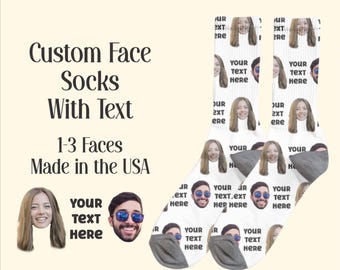 Personalized Face Socks: Custom Photo Gift with Name or Saying