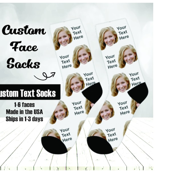 Custom Face Socks, Personalized funny socks with face, Customize socks for friends/ lovers, Christmas gift, personalized gifts for Christmas