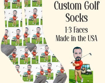 Personalized Face Golf Socks: Custom Photo Gift for Golfers