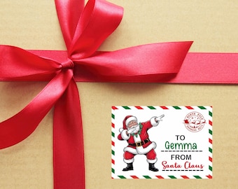 Santa Present Stickers | From Santa Stickers | Christmas Gift Stickers | Kids Christmas Stickers, Present Stickers, Custom Present Stickers