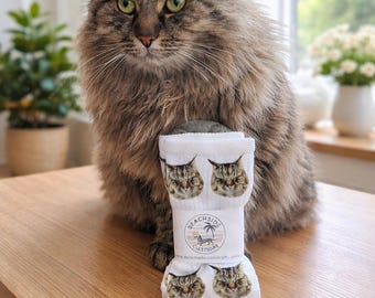 Personalized Cat Photo Socks: Custom Pet Face Socks, Funny Gift