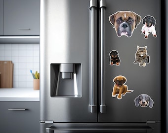 Custom Fridge Magnet, Custom magnet print, Dog and Cat magnet, Custom pet photo, Custom shape magnets, Birthday party favors, Die-cut magnet