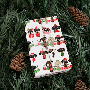 Custom Dachshund Christmas Wrapping Paper, Custom Face Gift  Wrap, Christmas wrapping paper,  gift wrap, Personalized Gift Wrap, dachshund