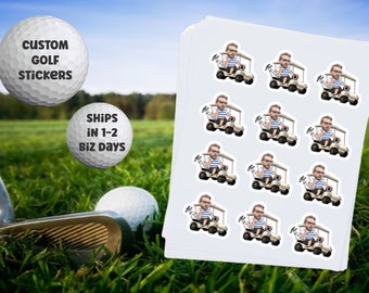 Custom Face Golf Stickers, Personalized Stickers, Custom Party Favors, Birthday Decorations, Birthday  Favors, Bachelor Party, Golf Stickers