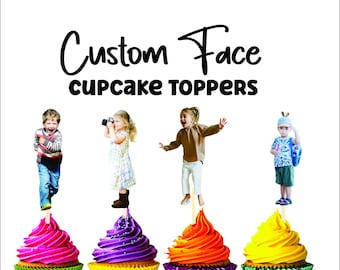 Custom Full Body Cupcake Toppers - Custom Birthday Party Cupcake Toppers, Party Decoration, Cake Muffin Topper, Cupcake Topper, custom face