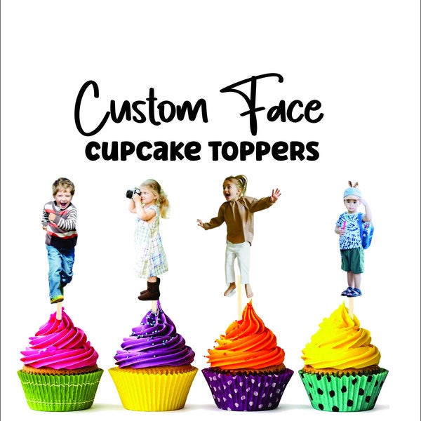 Custom Full Body Cupcake Toppers - Custom Birthday Party Cupcake Toppers, Party Decoration, Cake Muffin Topper, Cupcake Topper, custom face