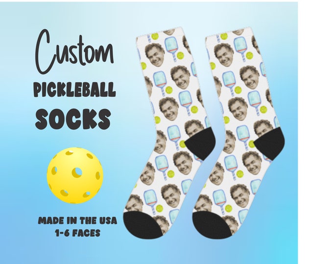 Custom Pickleball socks, custom face socks, Pickleball socks, face socks, photo socks, custom socks,Pickleball,  team socks, sports socks