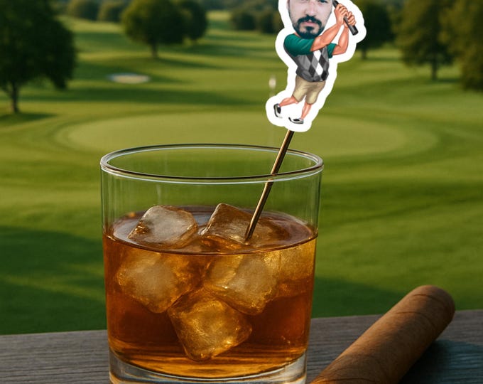 Custom Golf Photo Drink Stirrers – Personalized Party Picks
