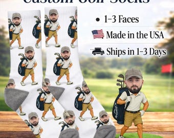Personalized Face Golf Socks: Custom Photo Gift for Golfers
