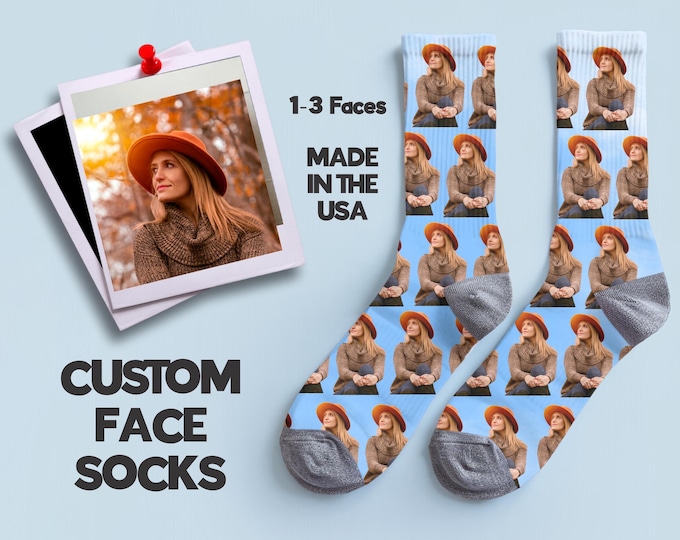 Custom Face Socks Photo Socks Gift for Mom Mothers Day Gift Personalized Photo Gift Birthday Present Funny Picture Sock Unique Family Gift