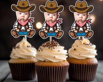 cowboy cupcake toppers | western birthday party decorations | my first rodeo birthday party supplies | cowboy 1st birthday | western party