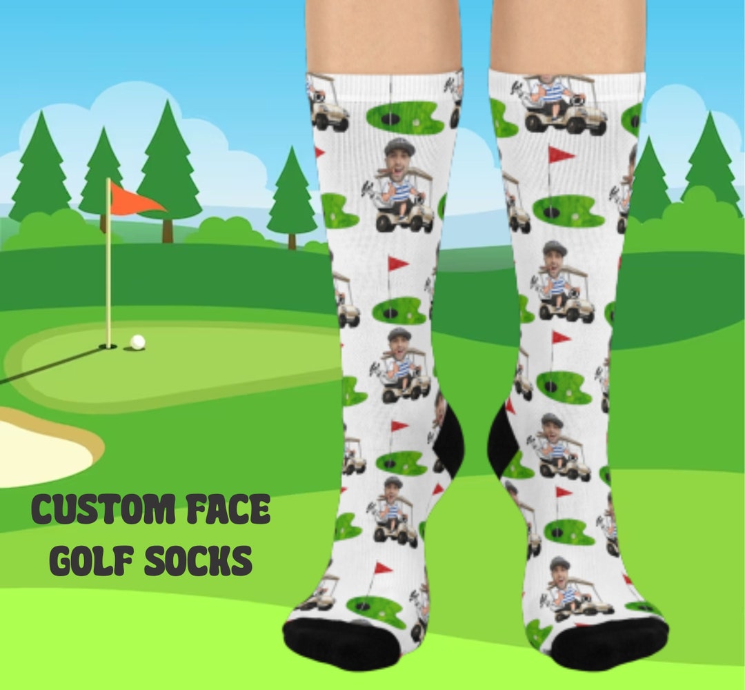 Custom Golf Socks, Custom Socks, Golf Socks, Golfer, Custom Face Socks