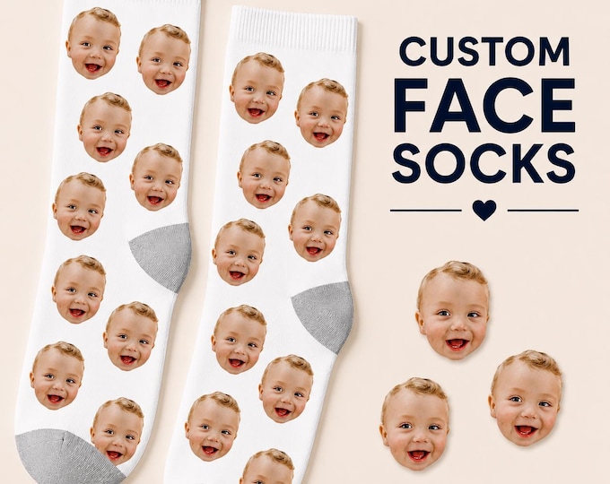 Custom Photo Socks with Face  Personalized Crew Socks Unisex