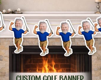 Custom Golf Face Banner – Personalized Photo Party Decor