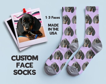 Custom Pet Face Socks – Personalized Dog & Cat Photo Socks | Unique Gift for Pet Lovers