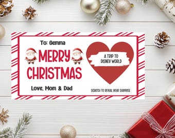Scratch To Reveal Card | Custom Made Scratch Off Personalized Card For Surprise Christmas Gift Concert Holiday Festival Cinema Treat