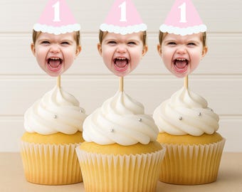 Face Cupcake Topper Personalized Photo Party Decorations Cupcake Topper face Baby Face Topper Face Toppers Custom Photo Toppers