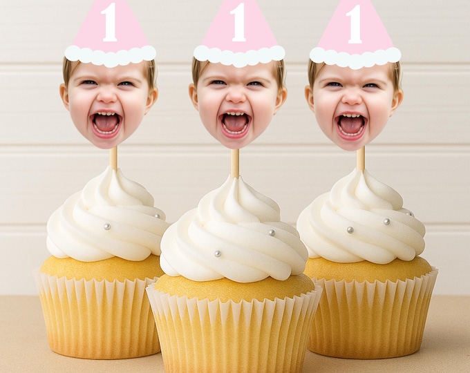 Face Cupcake Topper Personalized Photo Party Decorations Cupcake Topper face Baby Face Topper Face Toppers Custom Photo Toppers