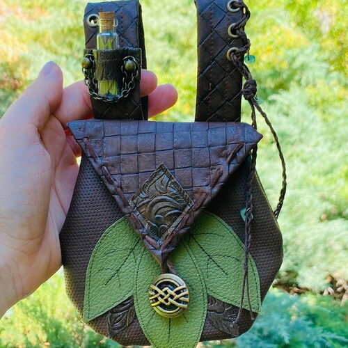 Renfaire Bag Belt Satchel Fantasy Gear Faux Leather Wood Etsy
