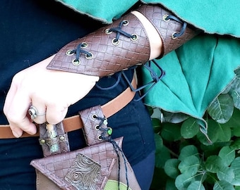 Dragon Scale Faux Leather Bracers: Renfaire Costume Armor