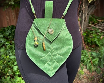 Wymienna saszetka na pasek Leaf Purse: torba zamszowa, torba cosplay Renfaire