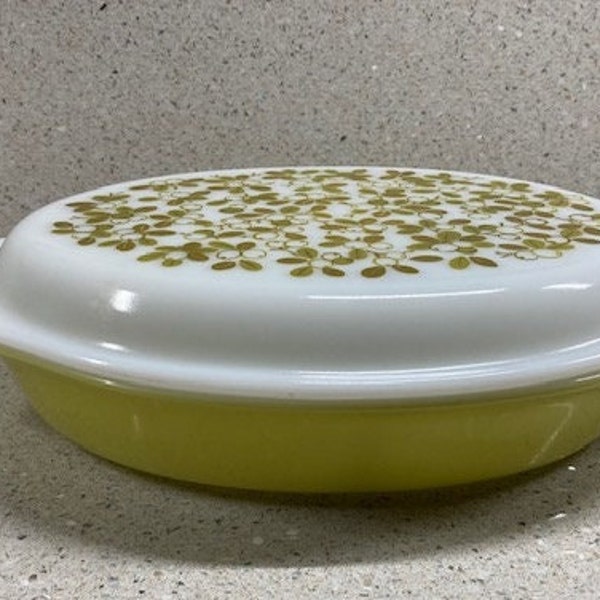 Pyrex Olive Verde Divided Casserole w/Lid - 1.5qt Dish