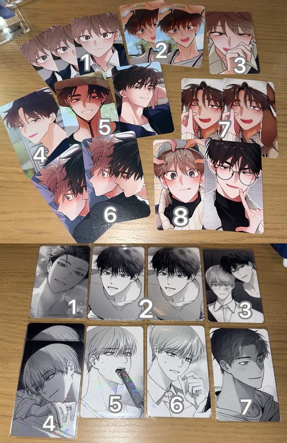 Korean BL Manhwa Lezhin Collection Photocards and Holographic