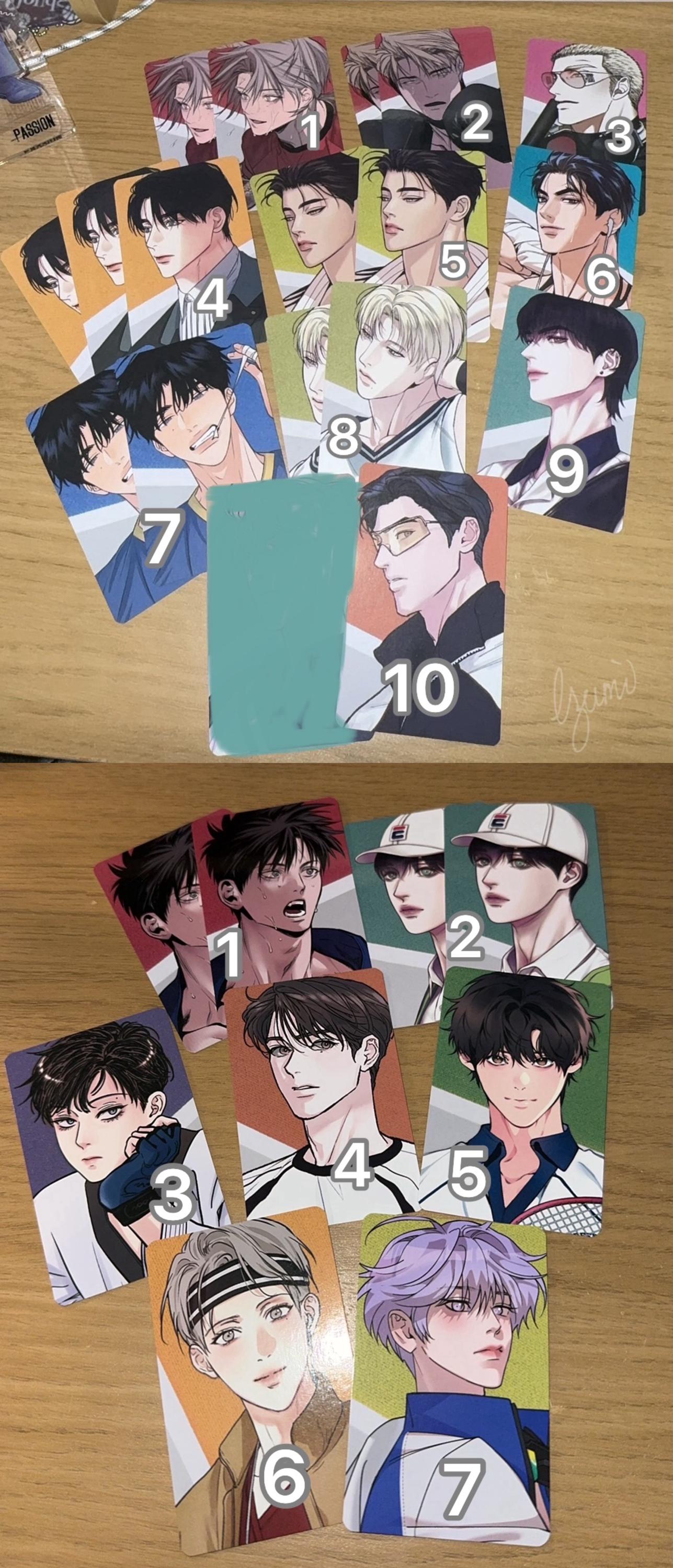 Korean BL Manhwa Lezhin Collection Photocards and Holographic