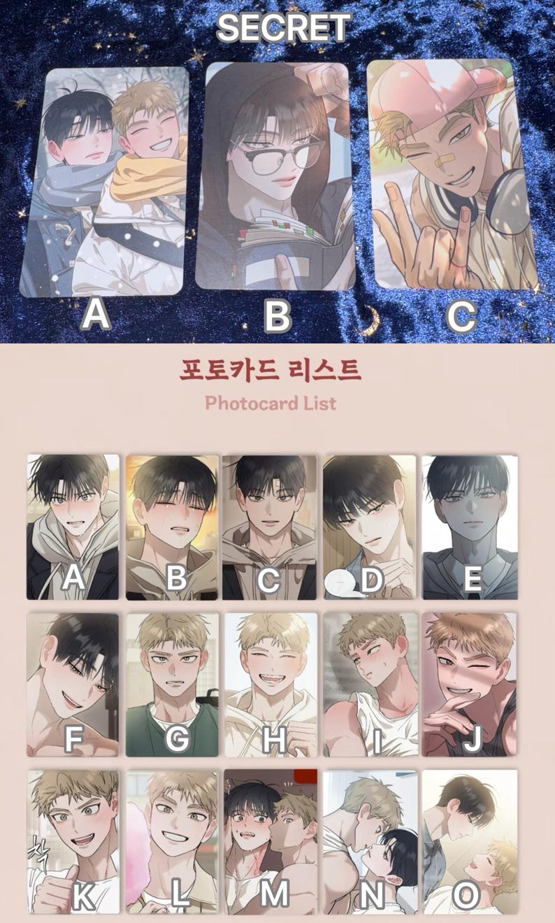 Korean BL Manhwa Red Thread Quest Collection Photocards and Merch - Etsy