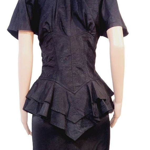 Karen Alexander Vintage Black Sheath Dress Size 6 - image 7