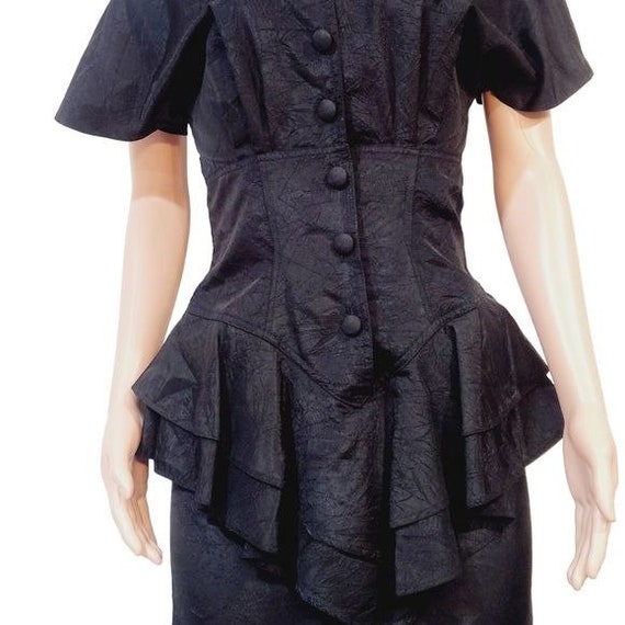 Karen Alexander Vintage Black Sheath Dress Size 6 - image 3