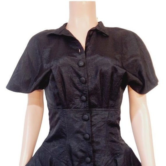 Karen Alexander Vintage Black Sheath Dress Size 6 - image 2