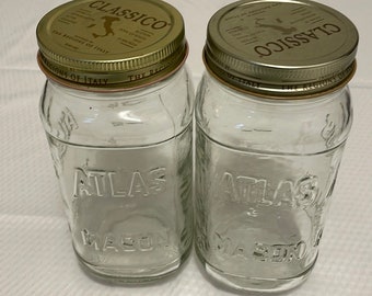 Set of 2  Classico Atlas Mason Jars