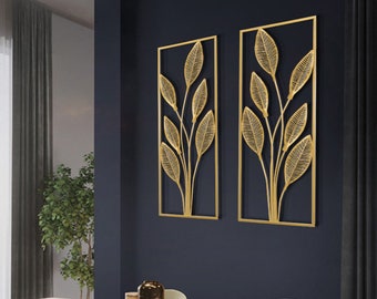 Sale! Exclusive Gold Nordic Leaf Metal Wall Art Hanging Sculpture