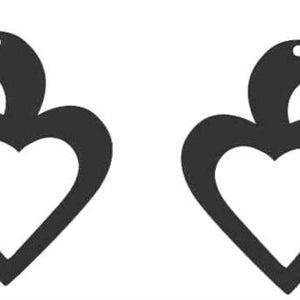 SVG heart earring file- SVG Cricut earring file-SVG earrings-Heart earrings