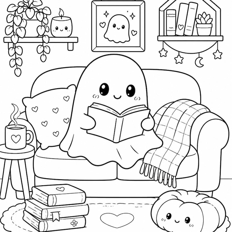 Host Coloring Ghost Coloring Sheets - Etsy