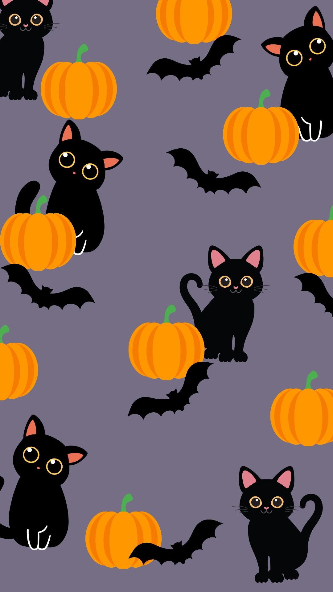 Cat Phone Wallpaper- Halloween Wallpaper - Black Cat Background