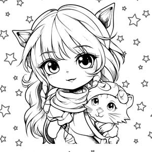 Anime-kleurplaat - Kleurplaat voor volwassenen - Anime-kleurpagina