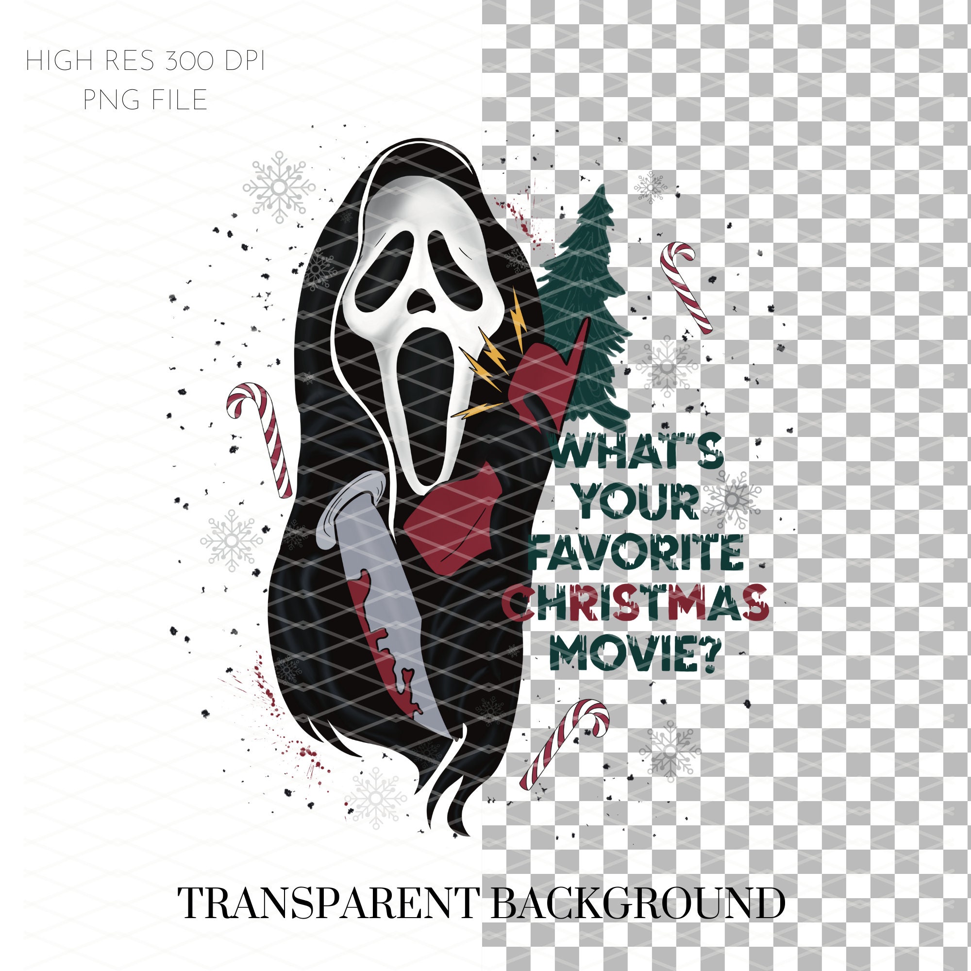 Ghostface Christmas PNG Digital File Christmas Sublimation Etsy